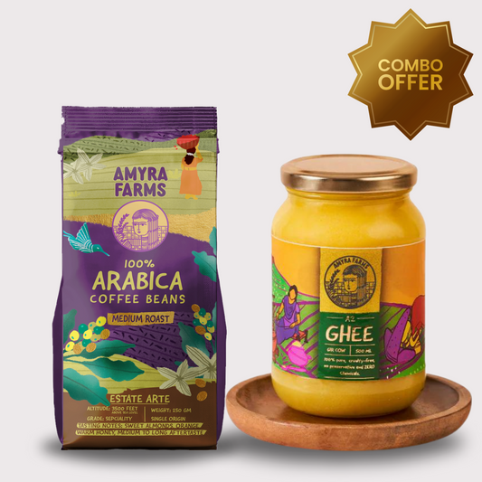 Amyra Farms Bullet Coffee Combo – Arabica 100% Coffee with A2 Ghee UAE